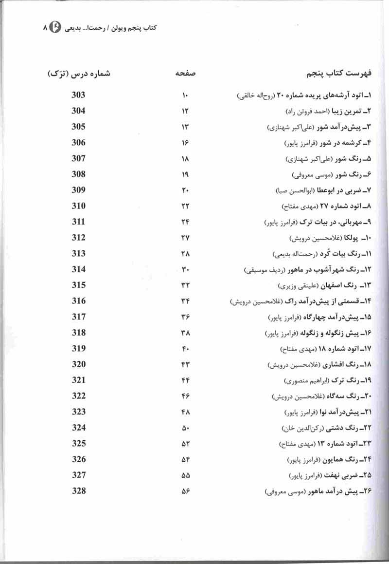 دستور مقدماتی ویولن روح الله خالقی (جلد پنجم و ششم) نشر سرود