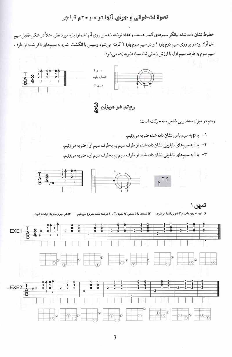  ریتم و آرپژ برای نوآموزان گیتار رضا فدایی نشر نای و نی