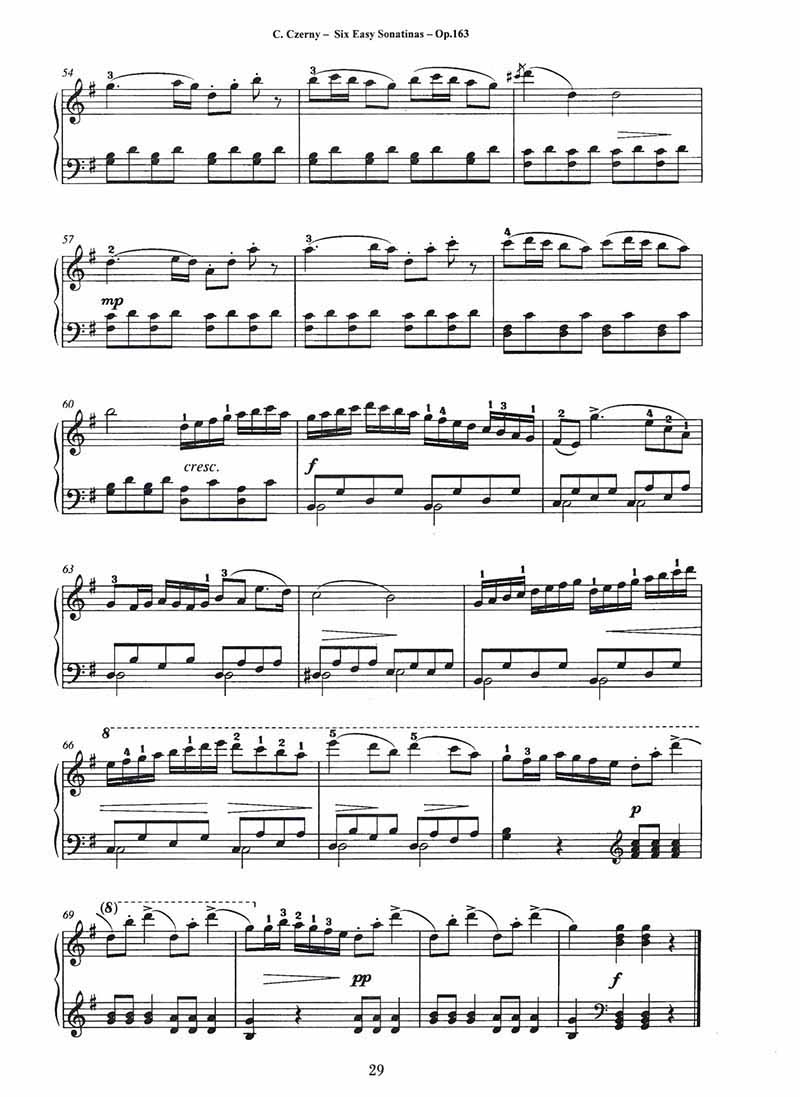 کارل چرنی اپوس 163 شش سونات کوچک و آسان چرنی نشر نای و نی